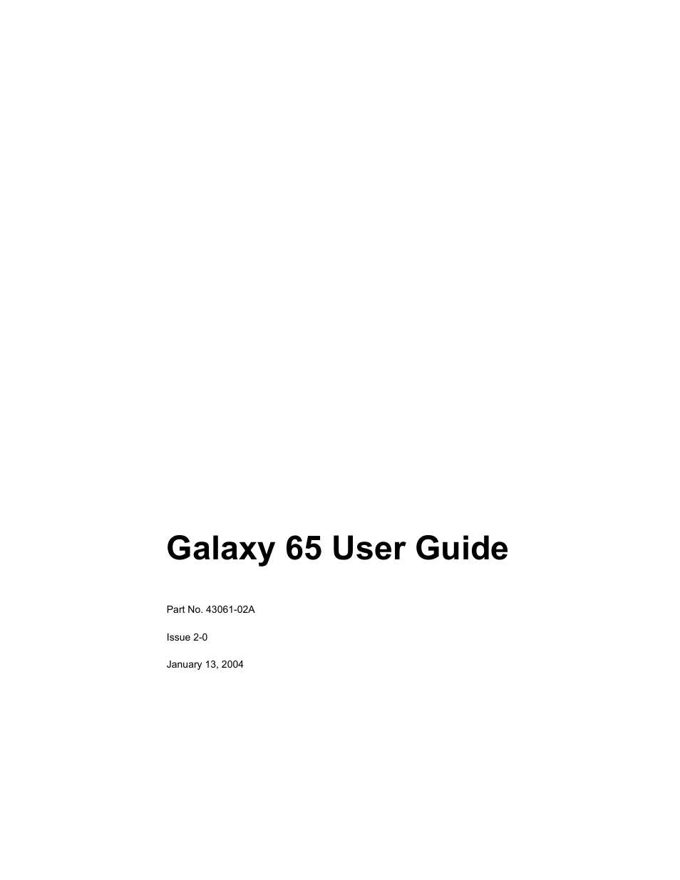Galaxy Metal Gear 65 User Manual | 258 pages