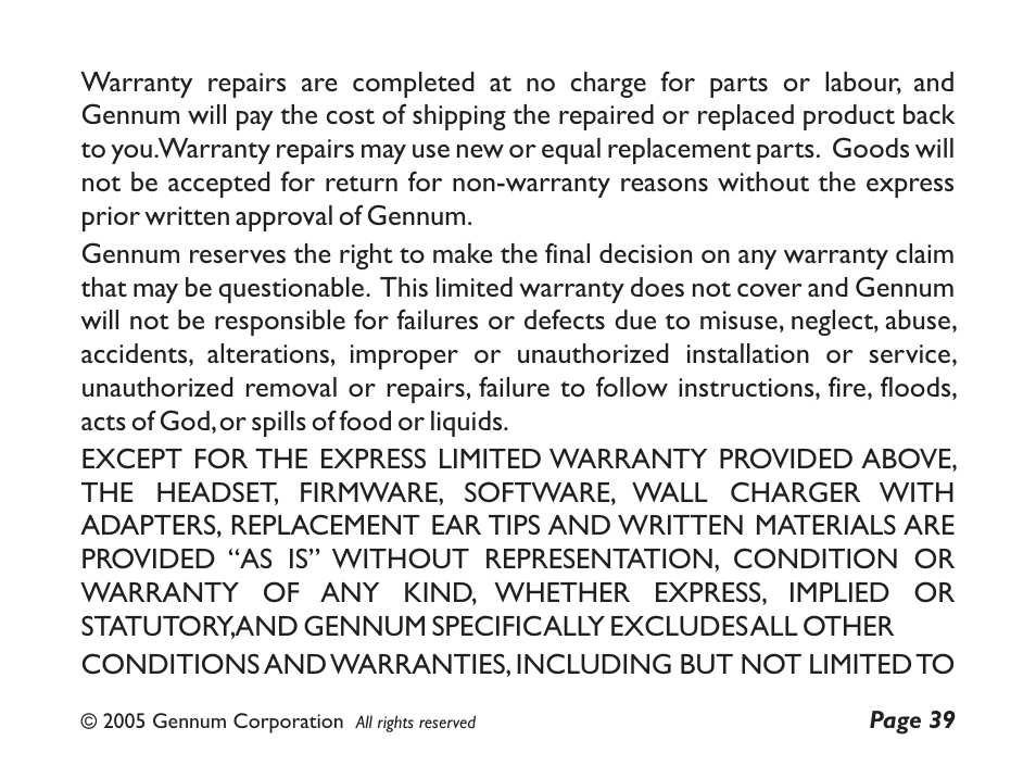 GENNUM Z-280 User Manual | Page 39 / 44