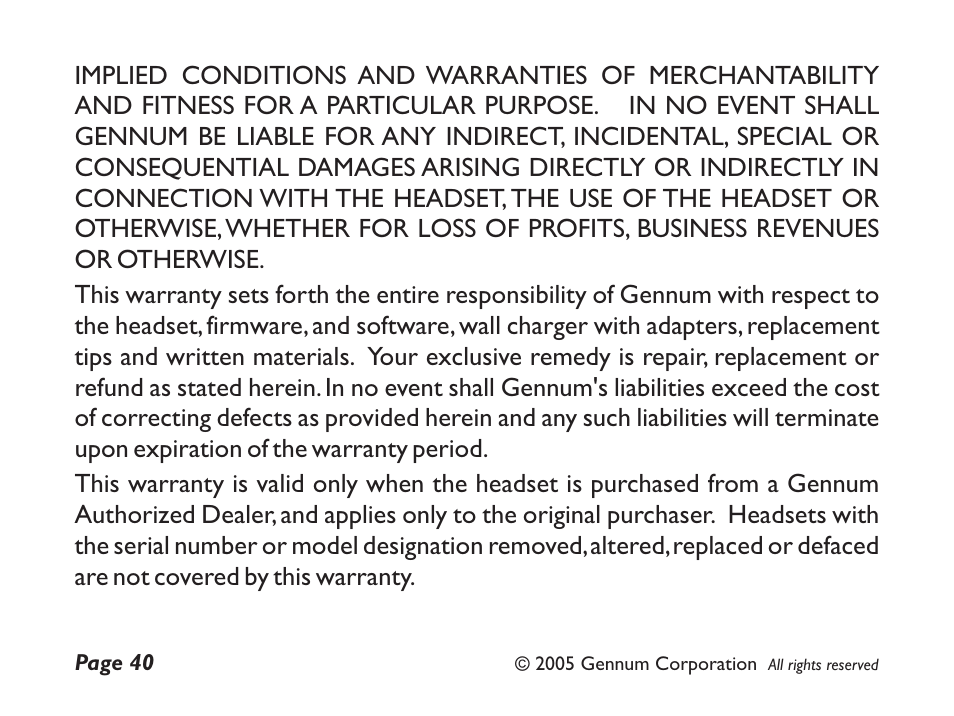 GENNUM Z-280 User Manual | Page 40 / 44