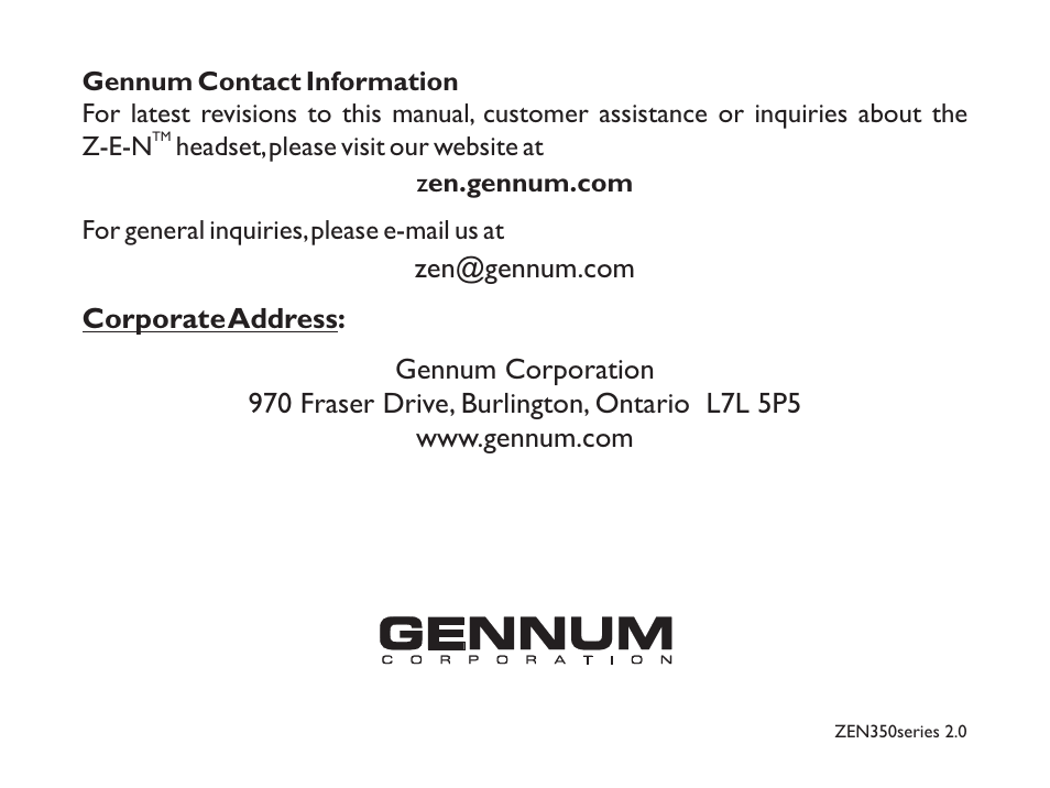 GENNUM Z-280 User Manual | Page 44 / 44
