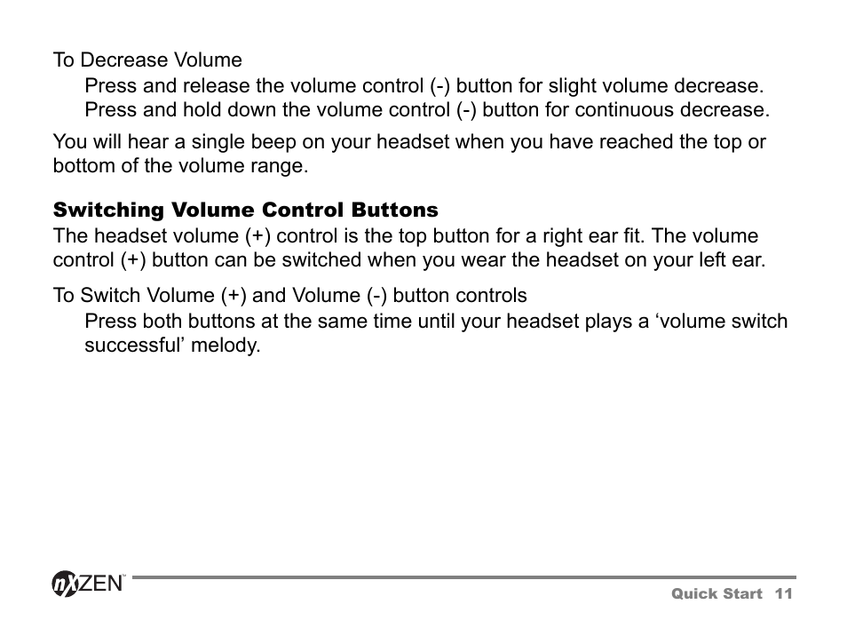 Switching volume control buttons | GENNUM 5000 User Manual | Page 11 / 28