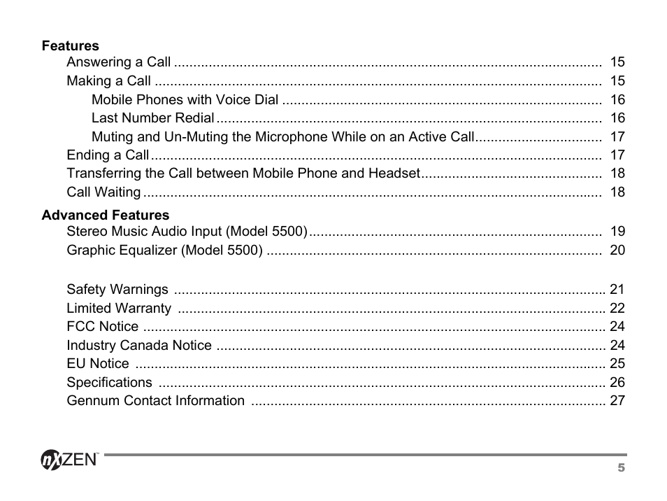 GENNUM 5000 User Manual | Page 5 / 28