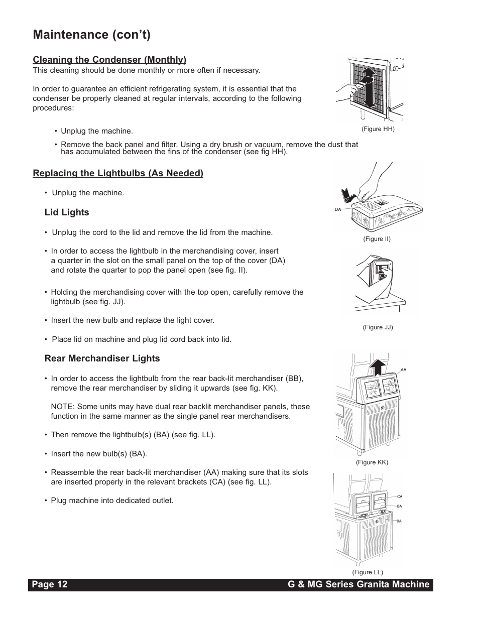 Maintenance (con’t) | Grindmaster G23-2B User Manual | Page 12 / 36