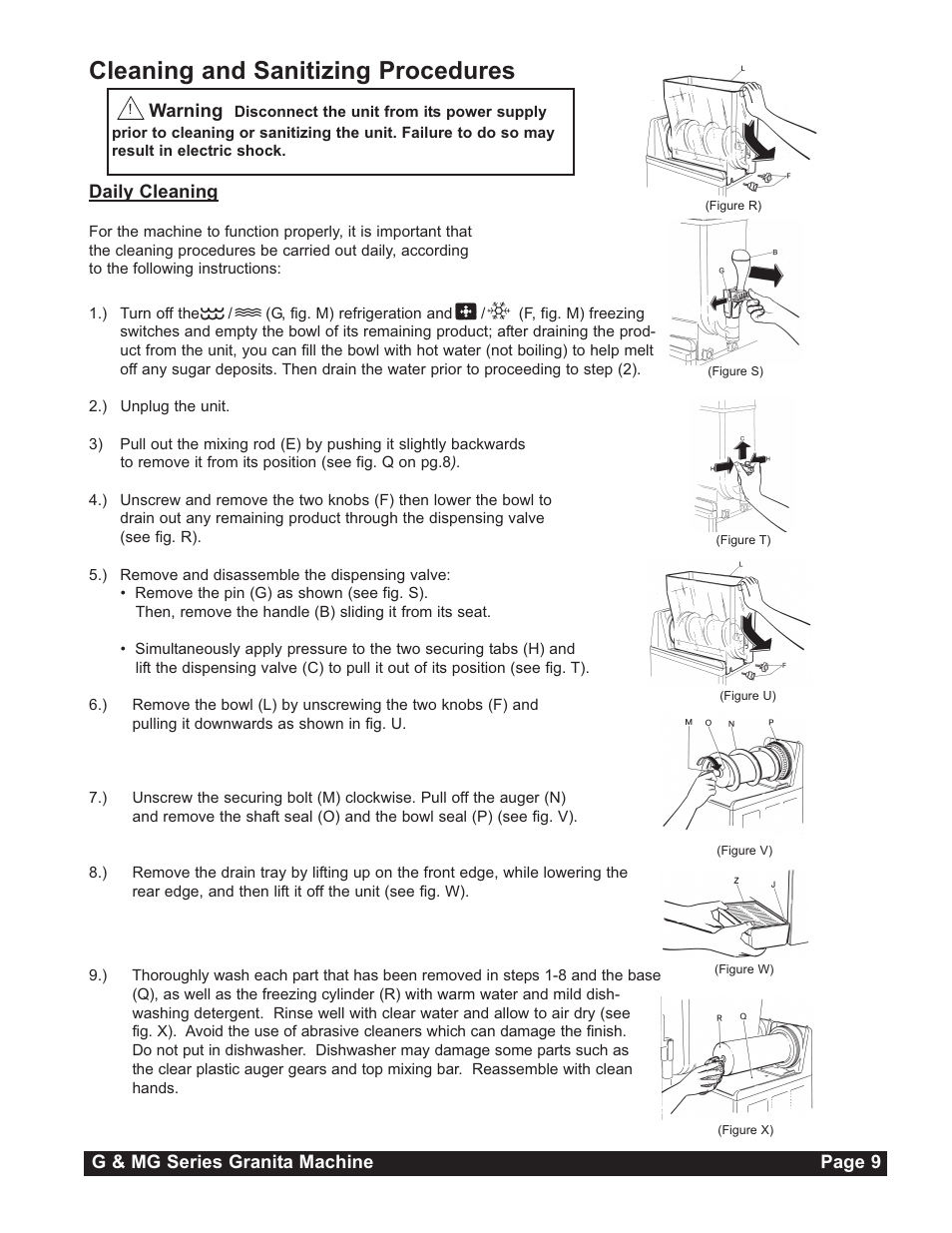 Cleaning and sanitizing procedures | Grindmaster G23-2B User Manual | Page 9 / 36