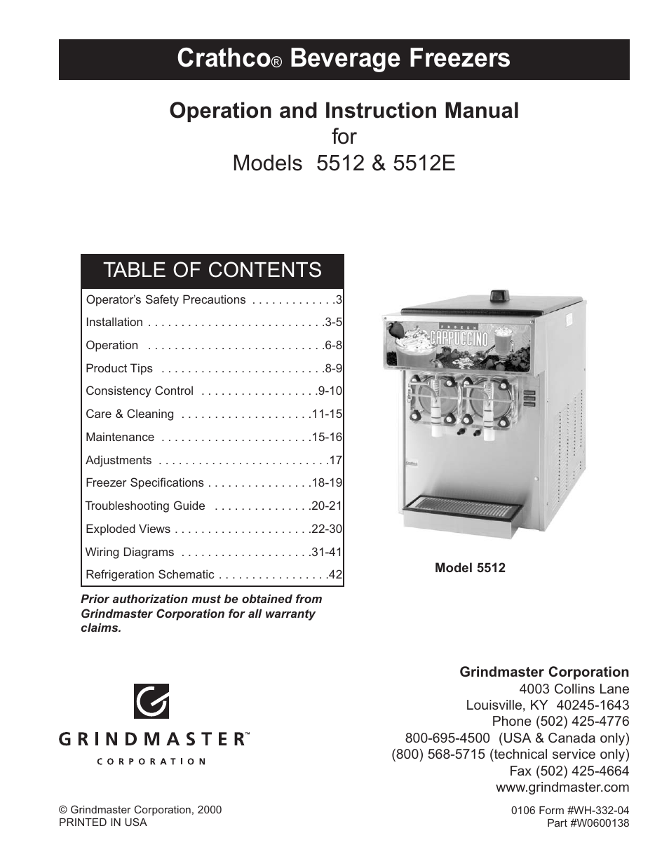 Grindmaster 5512 User Manual | 44 pages