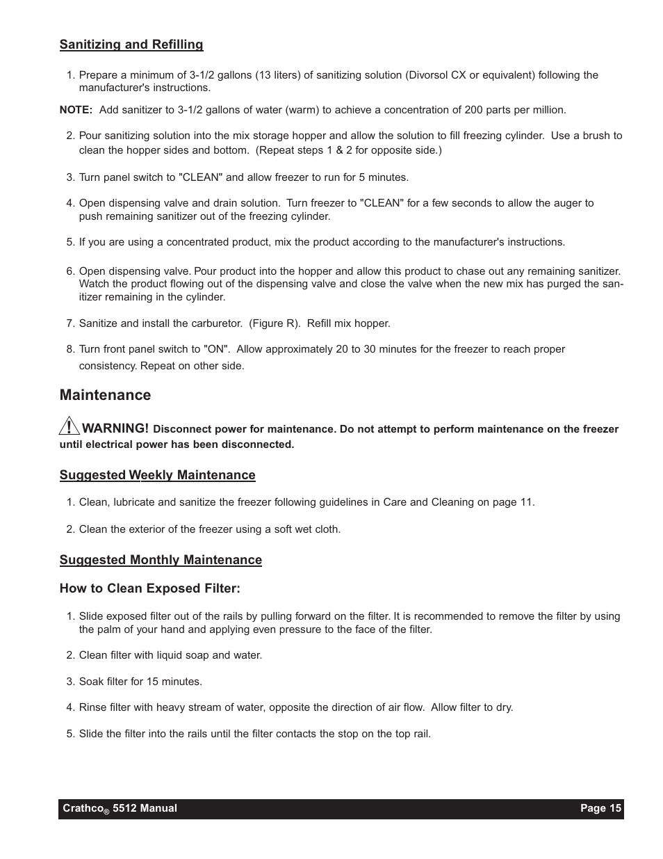 Maintenance | Grindmaster 5512 User Manual | Page 15 / 44