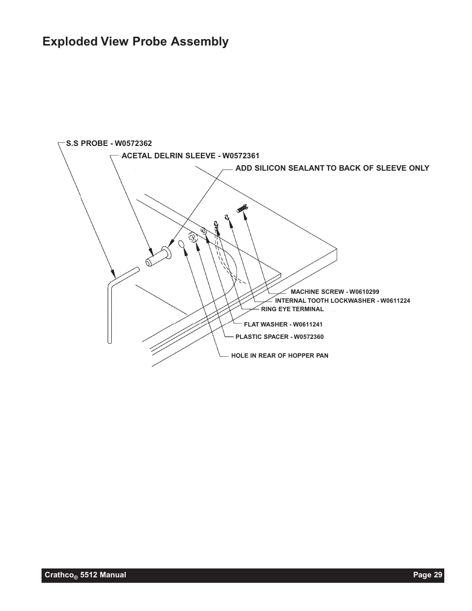 Exploded view probe assembly | Grindmaster 5512 User Manual | Page 29 / 44