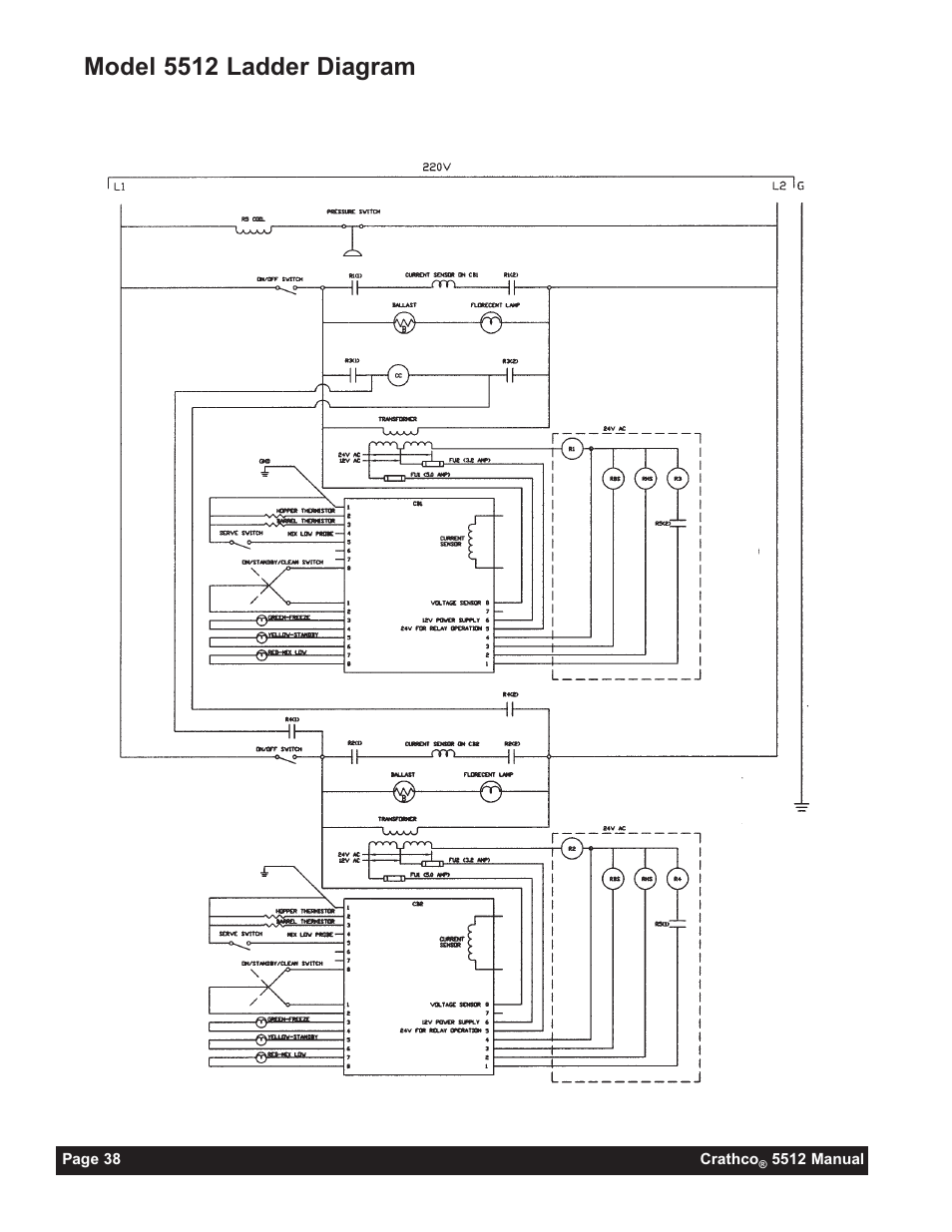 Model 5512 ladder diagram | Grindmaster 5512 User Manual | Page 38 / 44