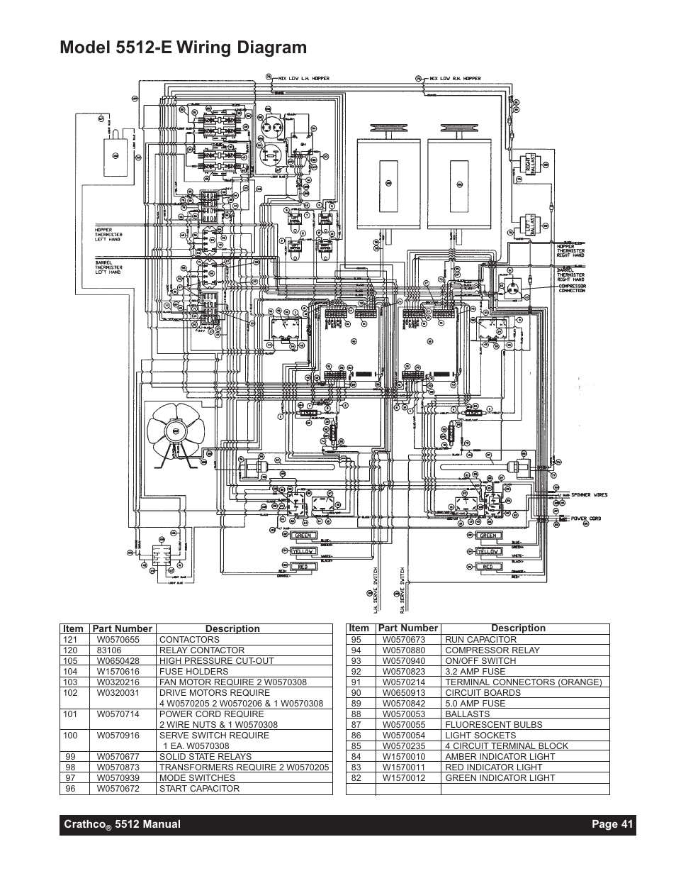 Model 5512-e wiring diagram | Grindmaster 5512 User Manual | Page 41 / 44