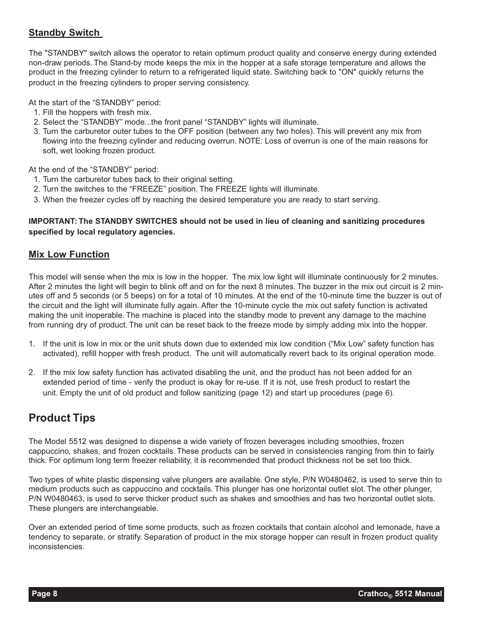 Product tips | Grindmaster 5512 User Manual | Page 8 / 44