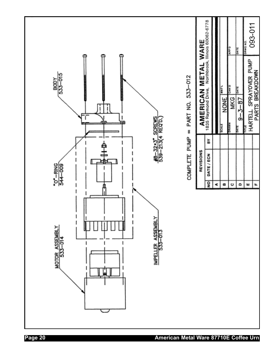 Grindmaster AMERICAN METAL WARE 87710 User Manual | Page 19 / 26