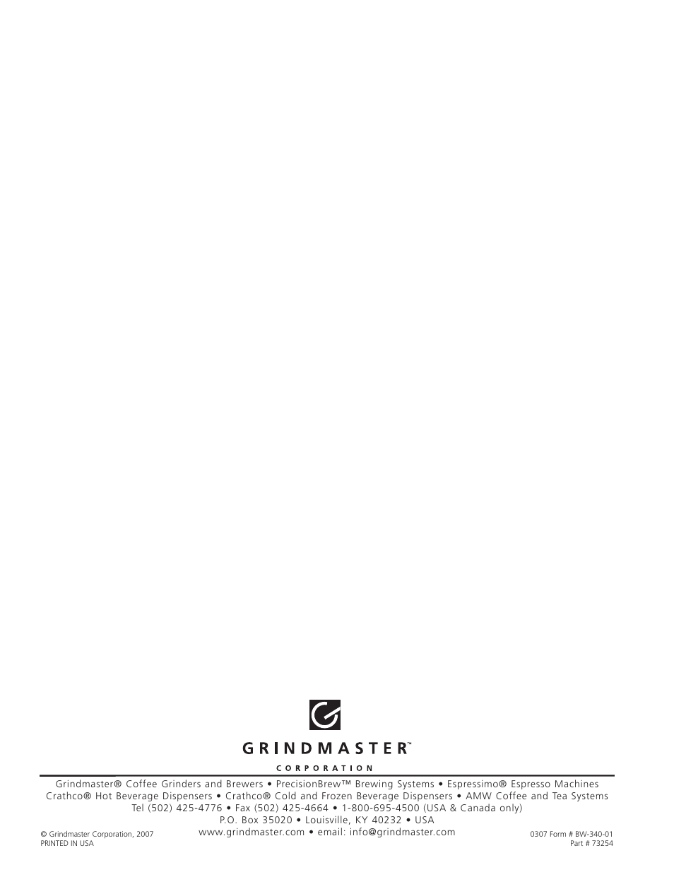 Grindmaster AT-2W/AT-2WE User Manual | Page 16 / 16
