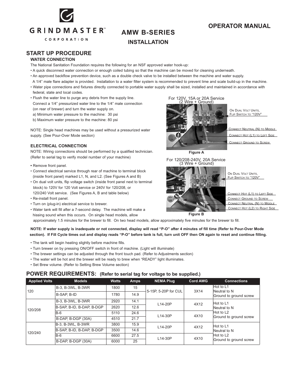 Grindmaster Insulated Decanter Brewer AMW B-Series User Manual | 24 pages