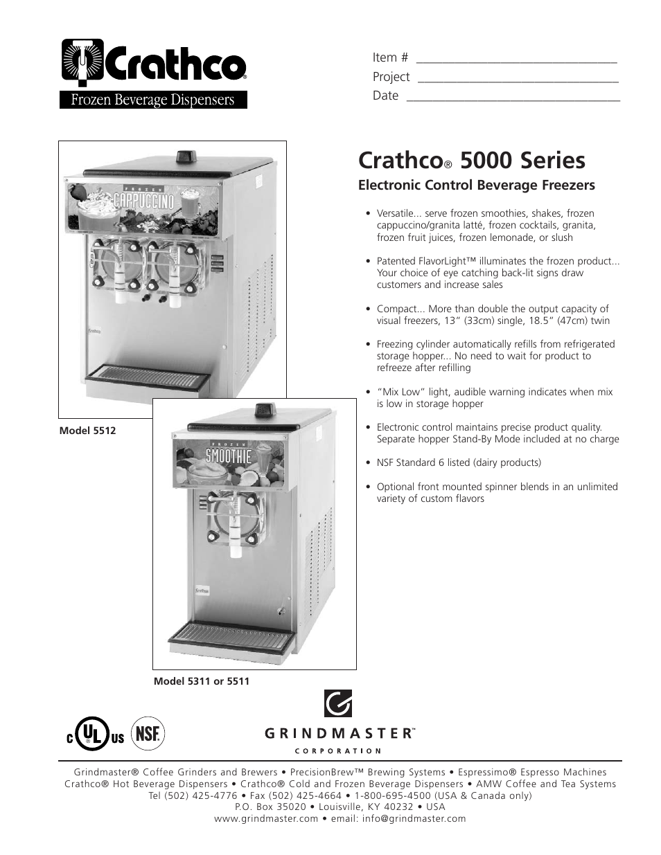 Grindmaster Crathco 5300 User Manual | 2 pages