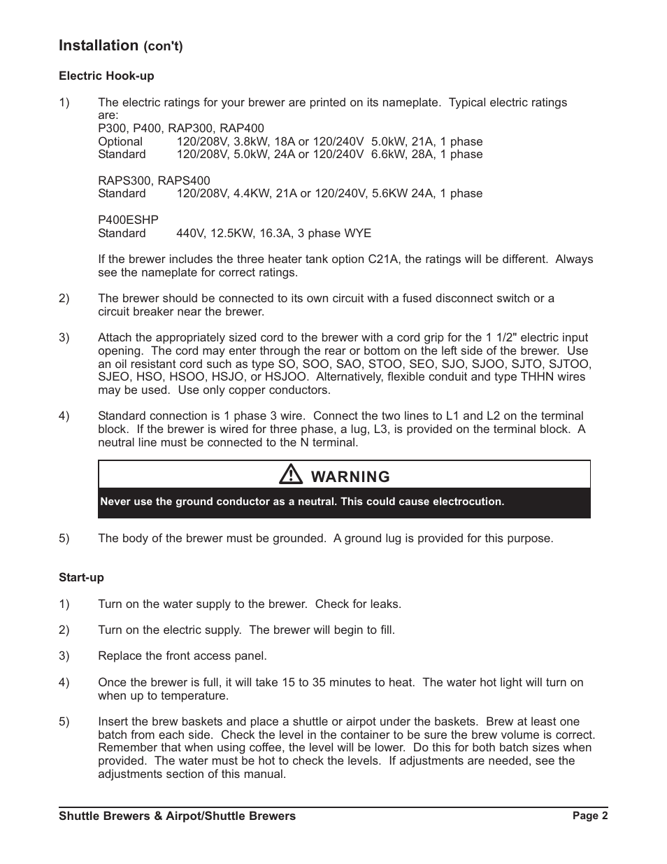 Grindmaster RAPS400E User Manual | Page 2 / 36