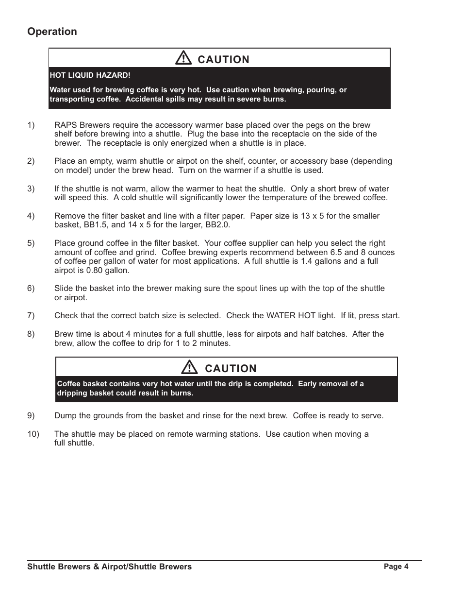 Grindmaster RAPS400E User Manual | Page 4 / 36