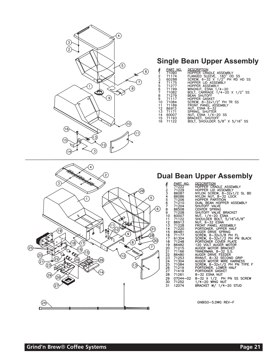 Grindmaster GRIND'N BREW 21H User Manual | Page 21 / 24