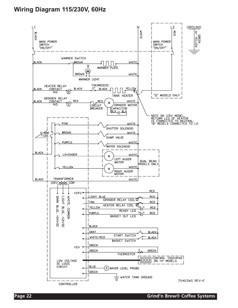 Grindmaster GRIND'N BREW 21H User Manual | Page 22 / 24