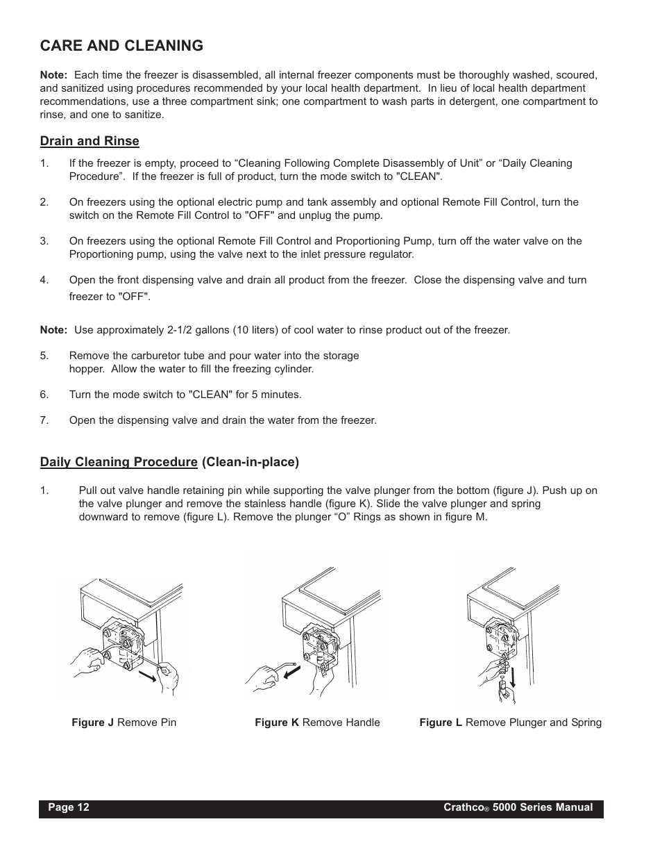 Care and cleaning | Grindmaster CRATHCO 5941 User Manual | Page 12 / 72