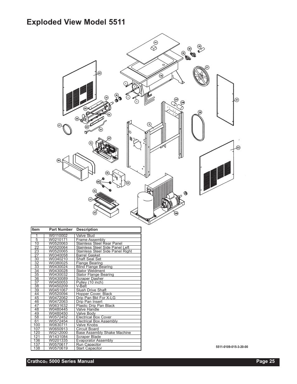 Exploded view model 5511 | Grindmaster CRATHCO 5941 User Manual | Page 25 / 72