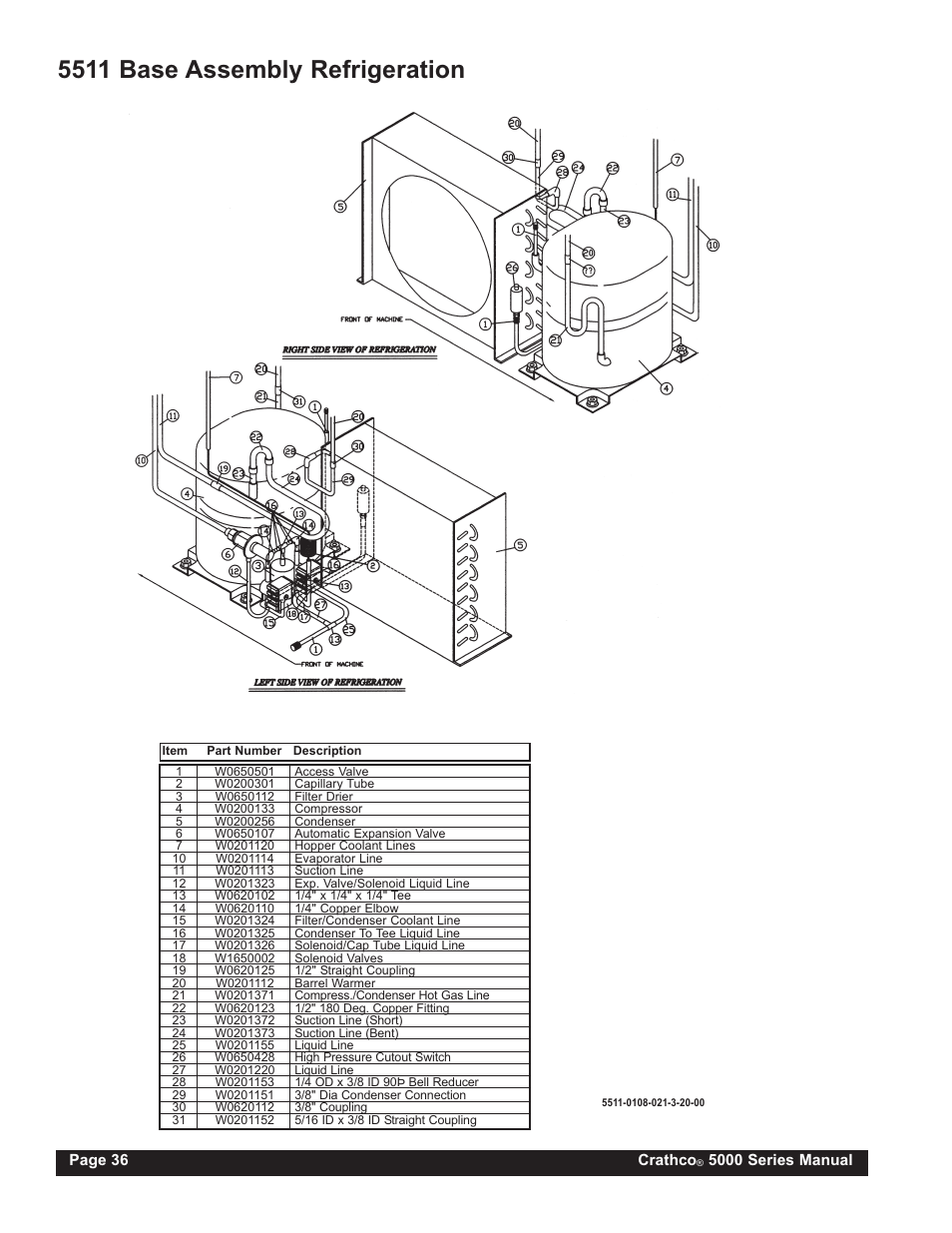 5511 base assembly refrigeration | Grindmaster CRATHCO 5941 User Manual | Page 36 / 72