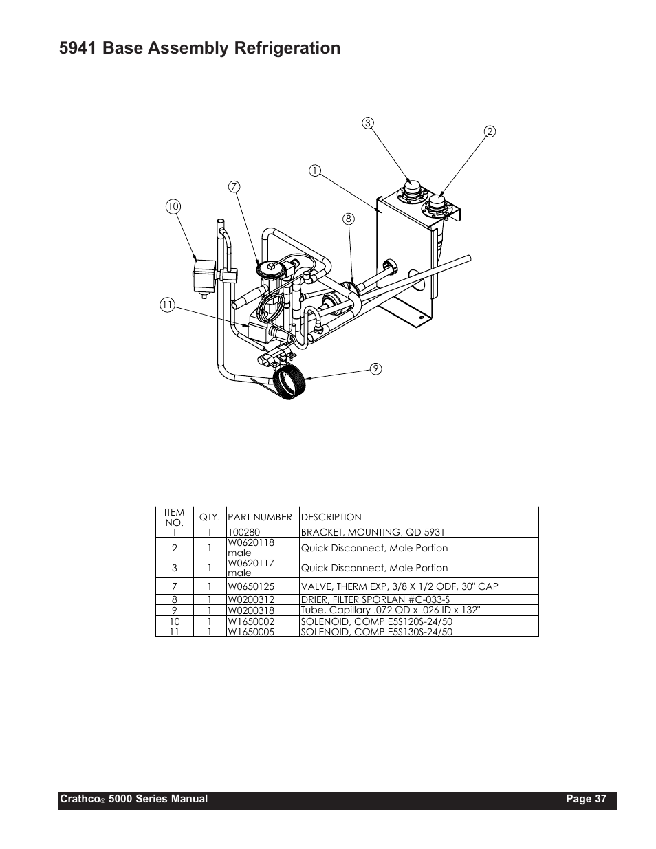 5941 base assembly refrigeration | Grindmaster CRATHCO 5941 User Manual | Page 37 / 72