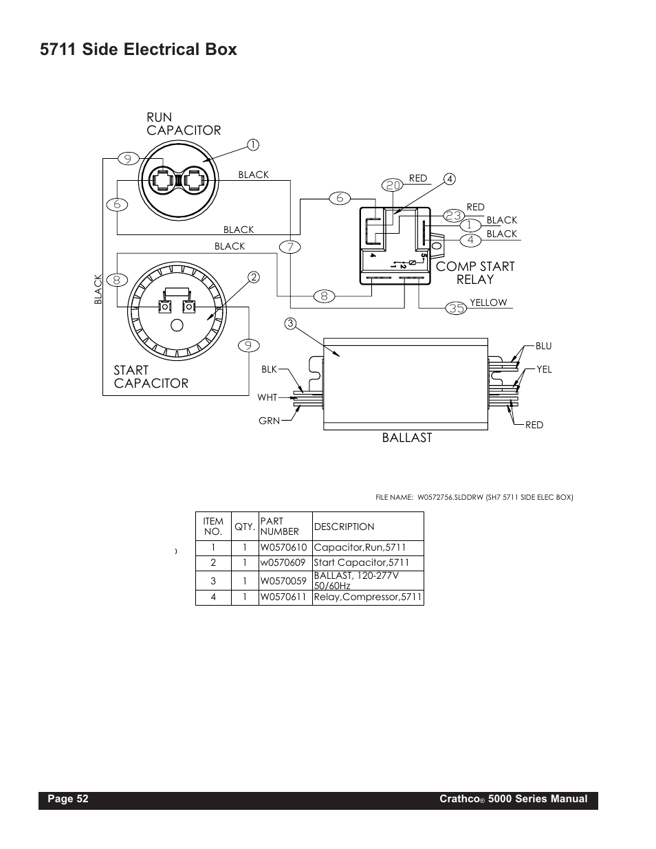 5711 side electrical box | Grindmaster CRATHCO 5941 User Manual | Page 52 / 72