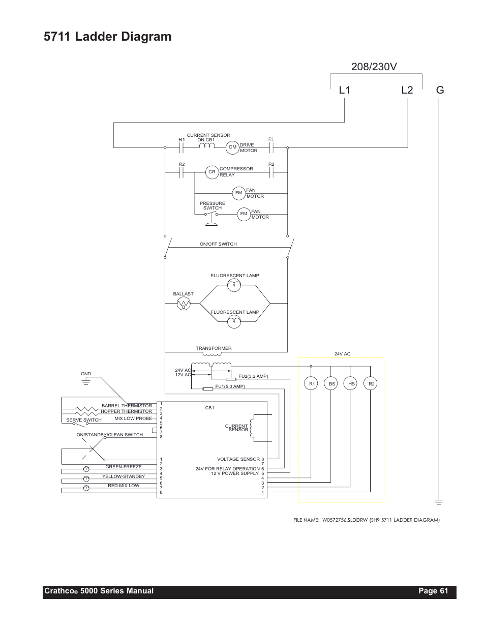 5711 ladder diagram, Crathco | Grindmaster CRATHCO 5941 User Manual | Page 61 / 72