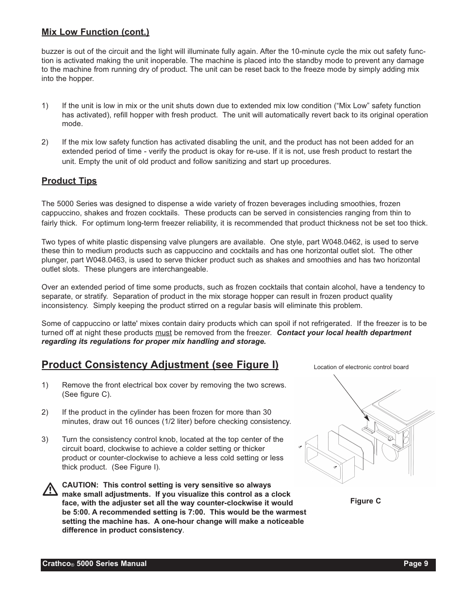 Product consistency adjustment (see figure i) | Grindmaster CRATHCO 5941 User Manual | Page 9 / 72