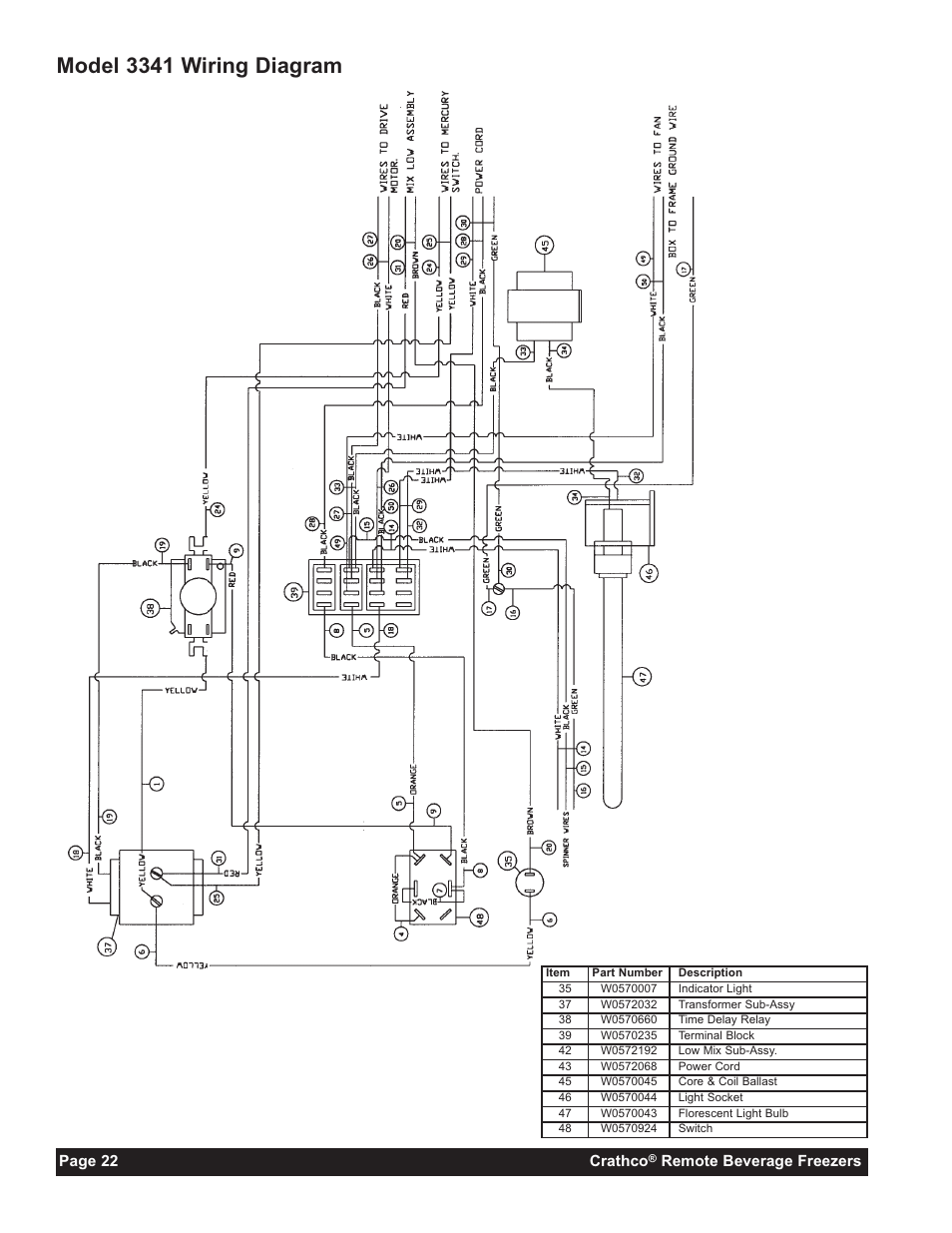 Model 3341 wiring diagram | Grindmaster 3341A User Manual | Page 24 / 40