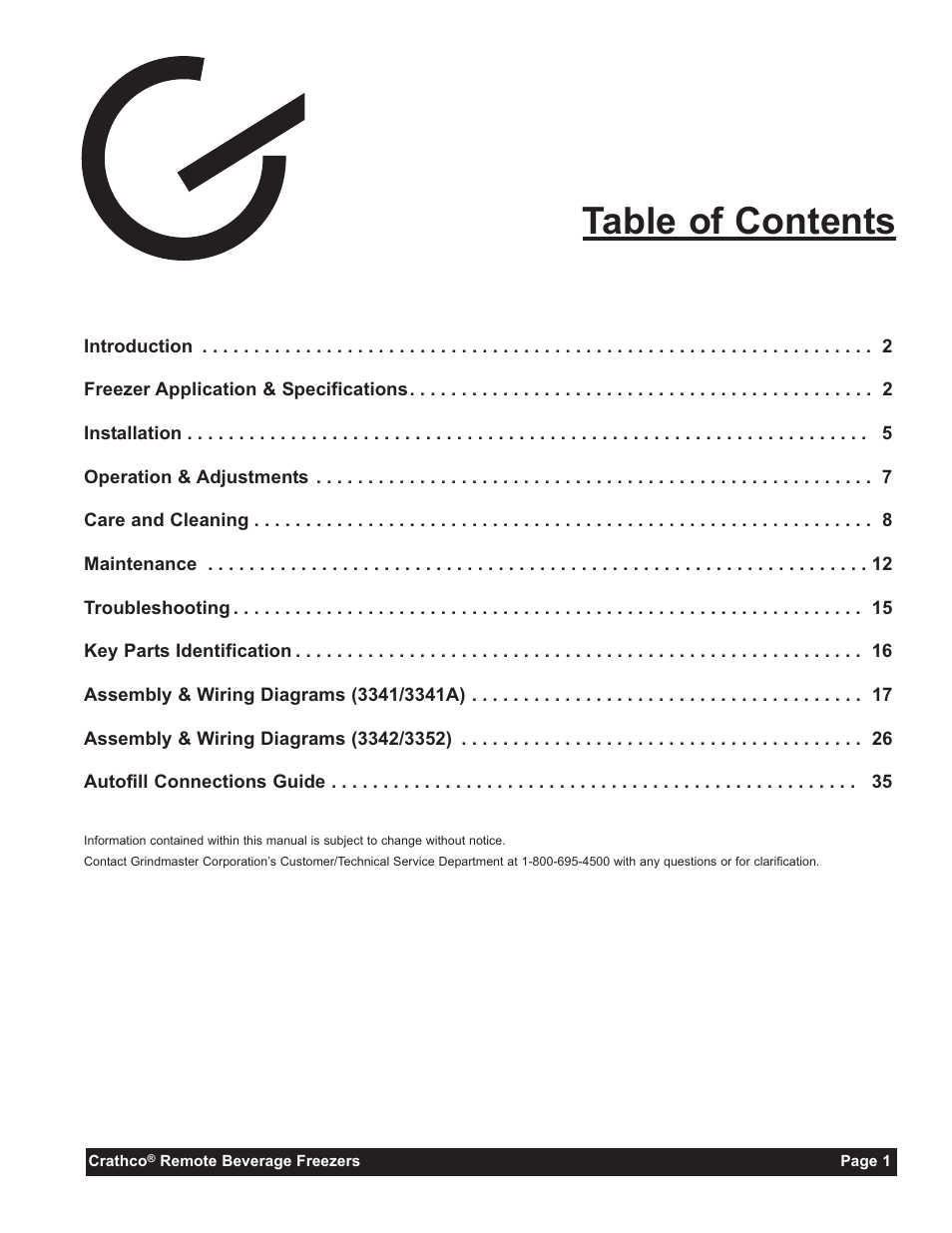 Grindmaster 3341A User Manual | Page 3 / 40