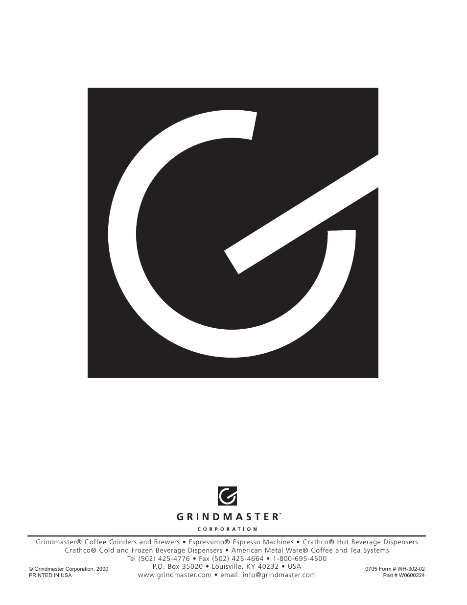 Grindmaster 3341A User Manual | Page 40 / 40