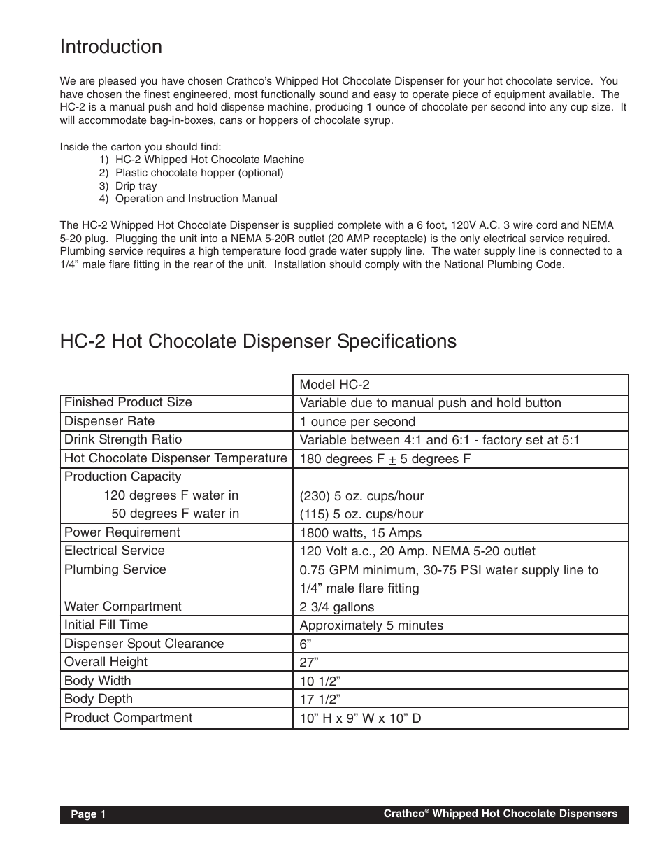 Grindmaster CRATHCO HC-2 User Manual | Page 4 / 16