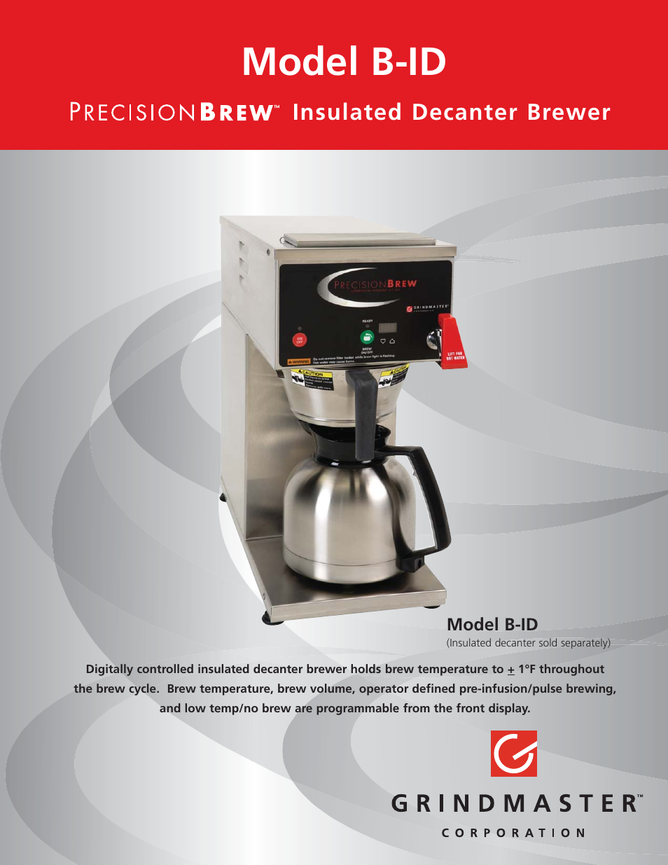 Grindmaster B-ID User Manual | 2 pages