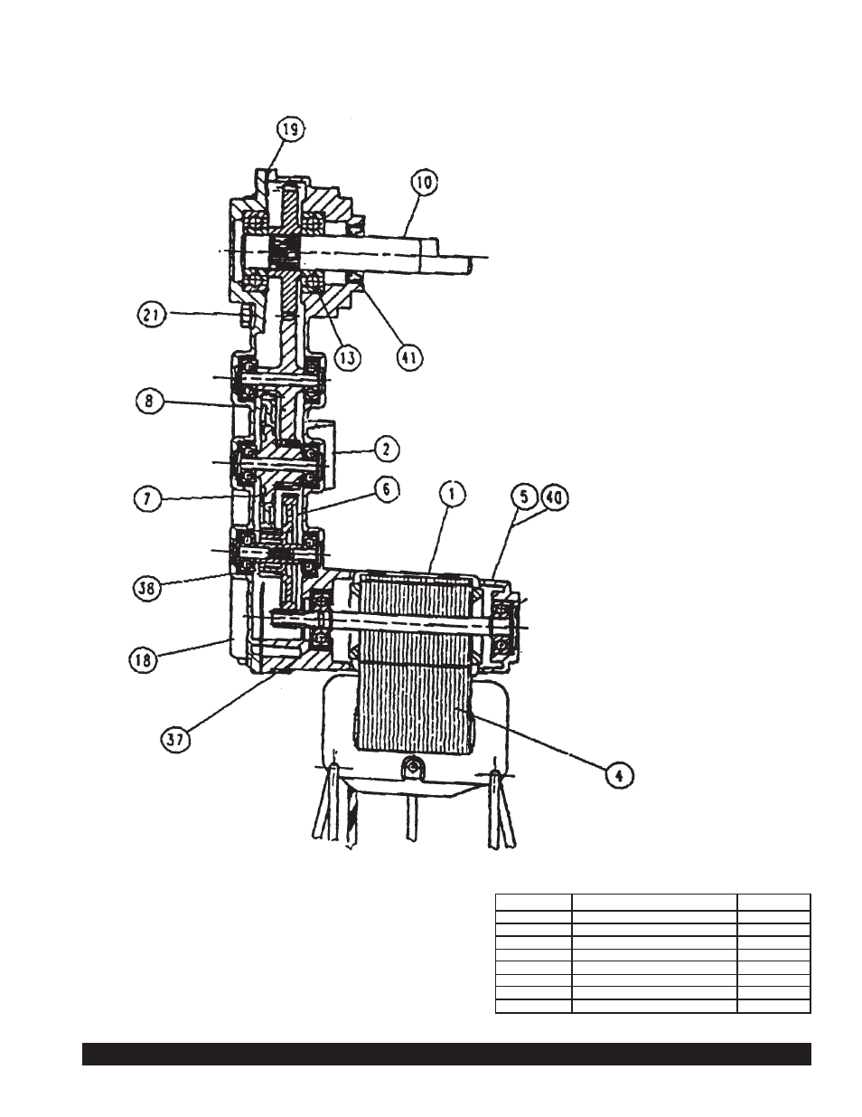 Gear motor exploded view, Page 28 g & mg series granita machine | Grindmaster G & MG Series User Manual | Page 28 / 36
