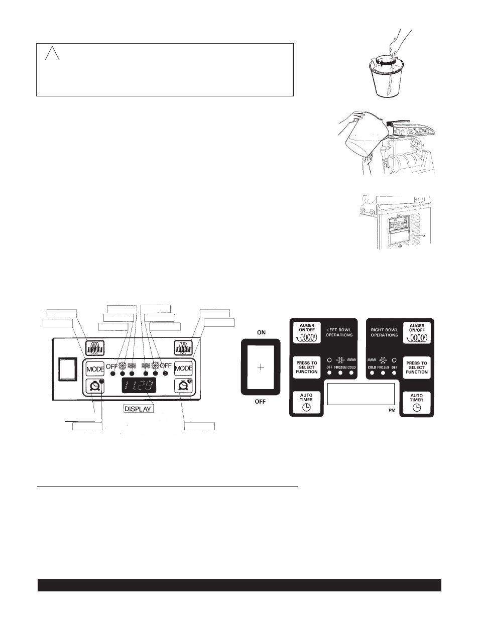 Preparing product, Operating panel, Page 4 g & mg series granita machine | Attention | Grindmaster G & MG Series User Manual | Page 4 / 36