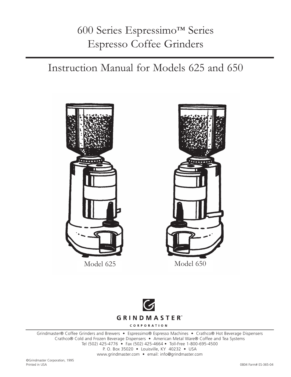 Grindmaster 650 User Manual | 4 pages