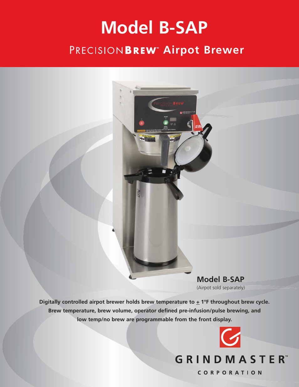 Grindmaster B-SAP User Manual | 2 pages