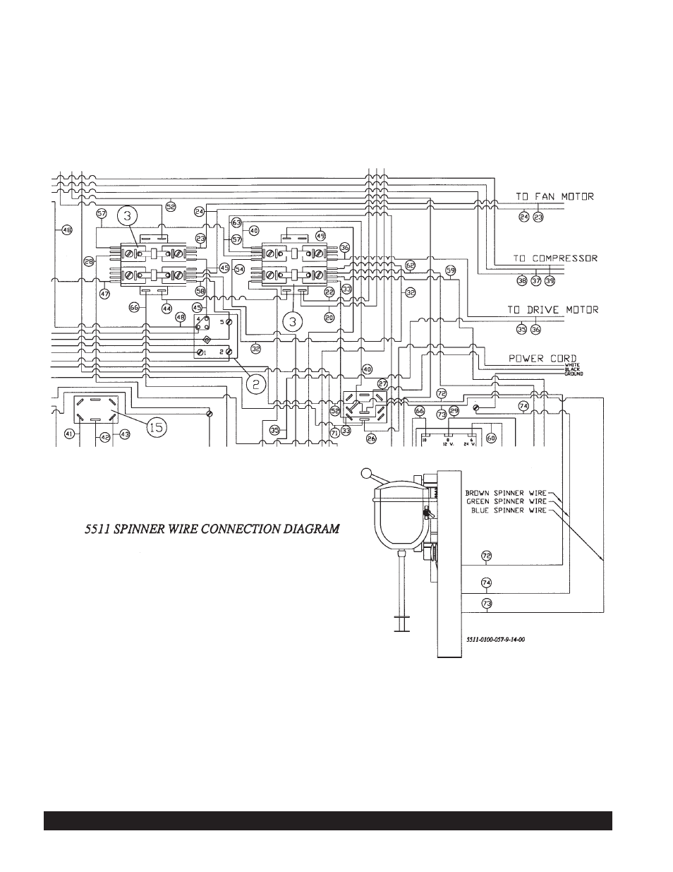 5511 spinner hook-up wiring diagram | Grindmaster 5511 User Manual | Page 38 / 44