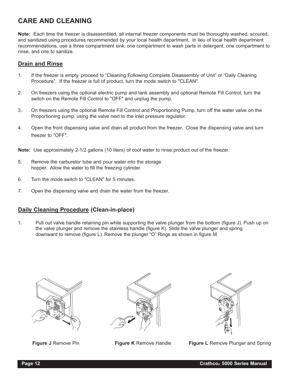 Care and cleaning | Grindmaster 5311 User Manual | Page 12 / 52