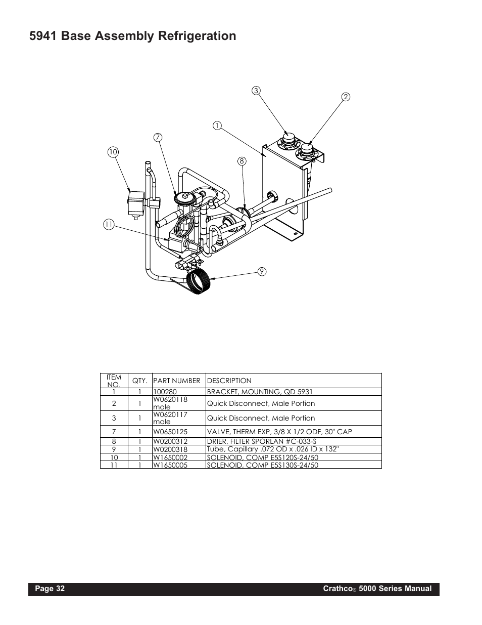 5941 base assembly refrigeration | Grindmaster 5311 User Manual | Page 32 / 52