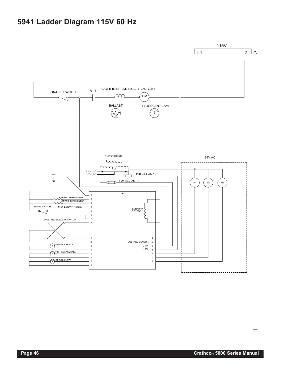 Page 46 crathco, 5000 series manual, 115v | L2 g | Grindmaster 5311 User Manual | Page 46 / 52