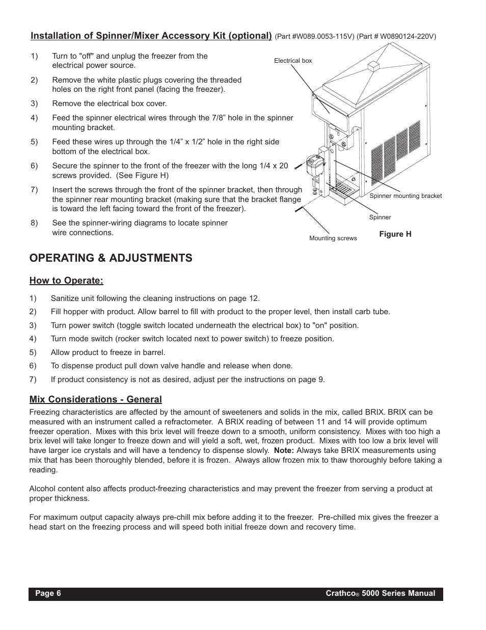 Operating & adjustments | Grindmaster 5311 User Manual | Page 6 / 52