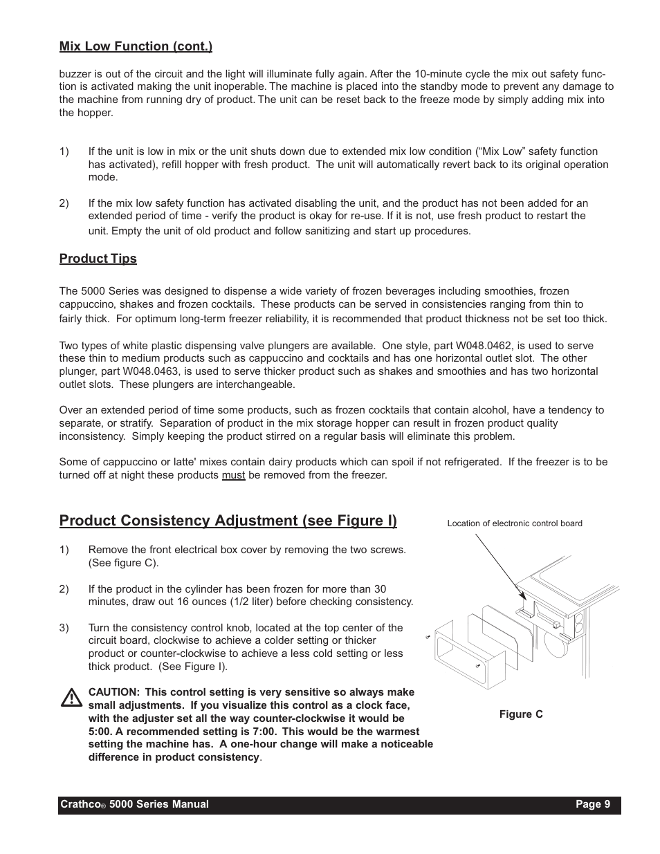 Product consistency adjustment (see figure i) | Grindmaster 5311 User Manual | Page 9 / 52