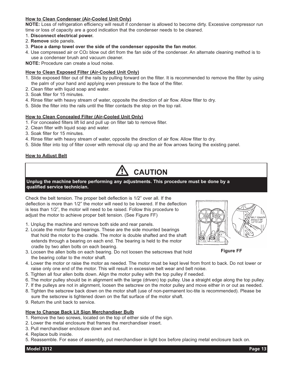 Caution | Grindmaster 3312 User Manual | Page 15 / 36