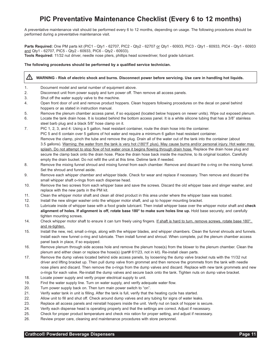 Grindmaster CC-302-20 User Manual | Page 11 / 68