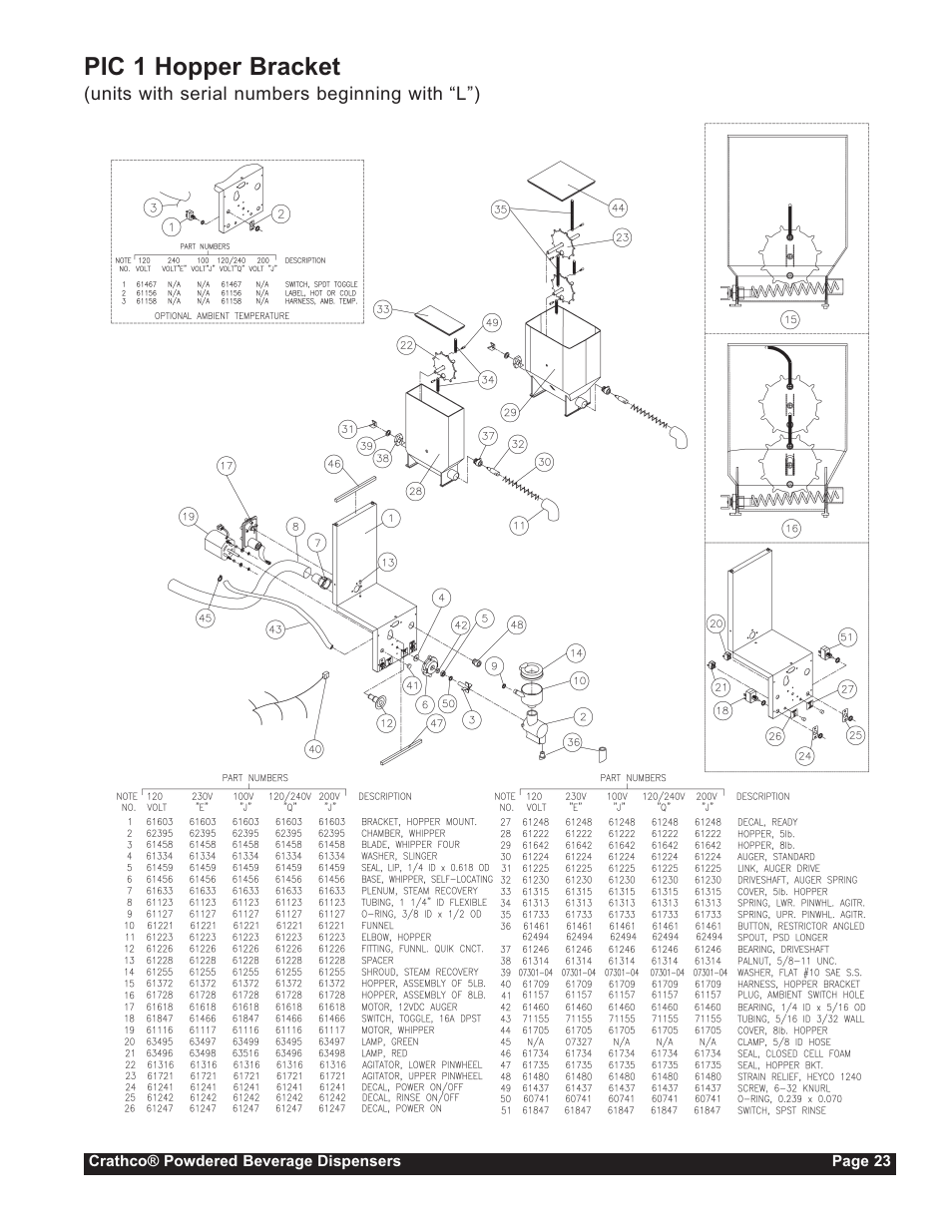 Pic 1 hopper bracket | Grindmaster CC-302-20 User Manual | Page 23 / 68