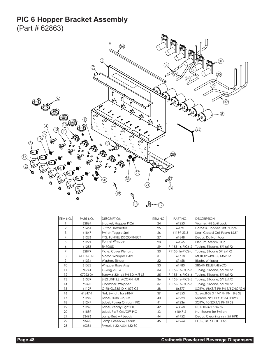 Page 48 crathco® powdered beverage dispensers | Grindmaster CC-302-20 User Manual | Page 48 / 68