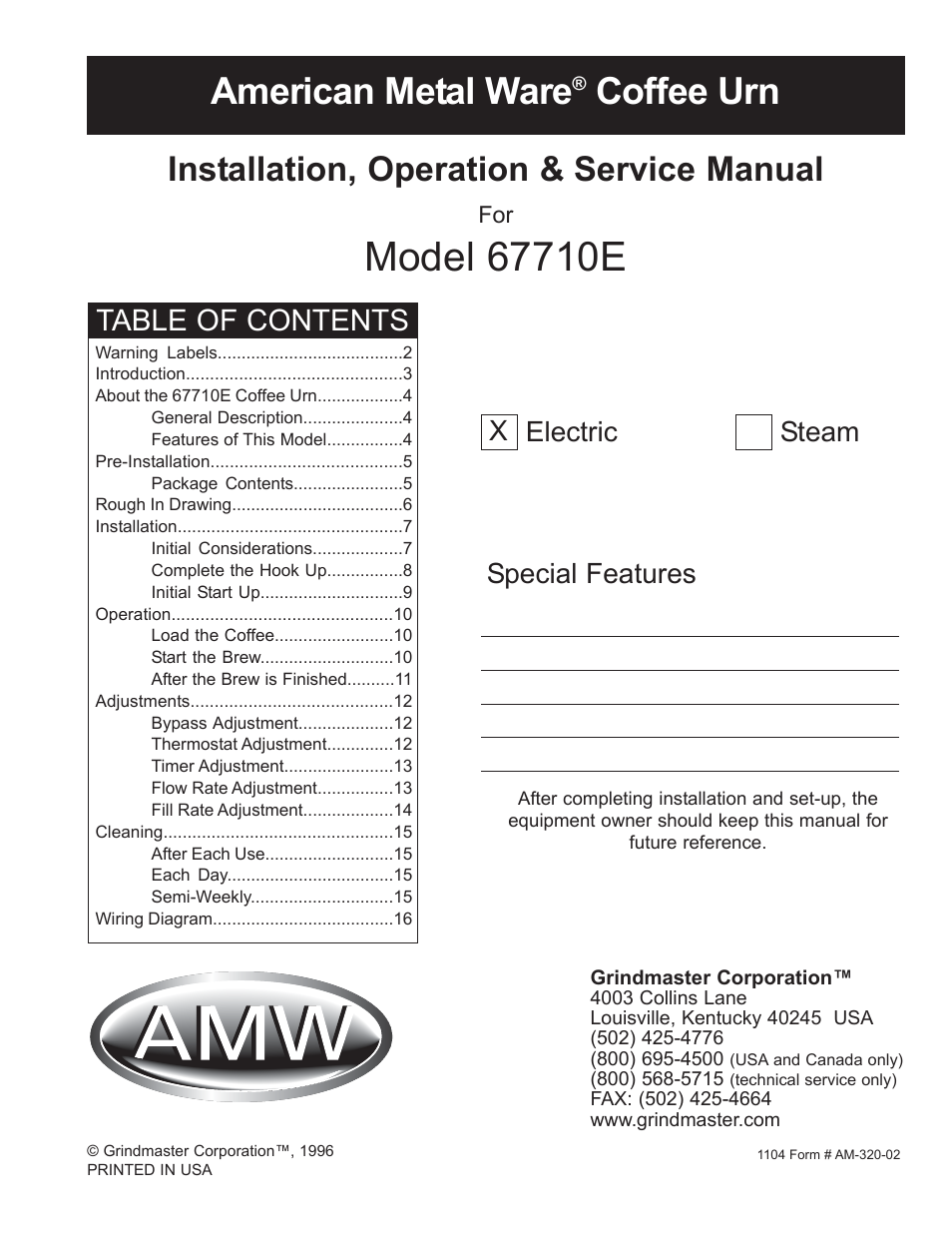 Grindmaster 67710E User Manual | 19 pages