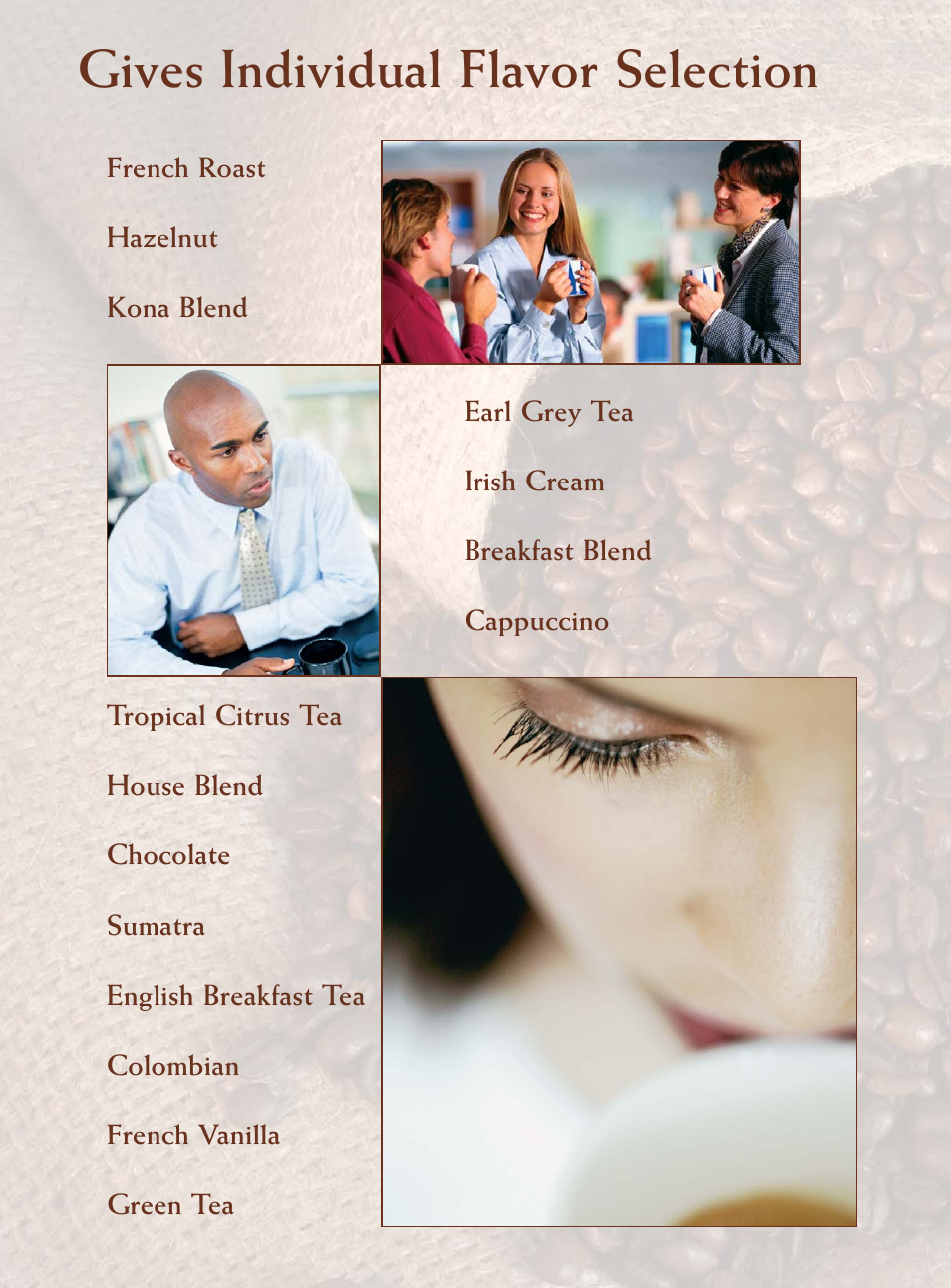 Gives individual flavor selection | Grindmaster OPOD-E User Manual | Page 5 / 6